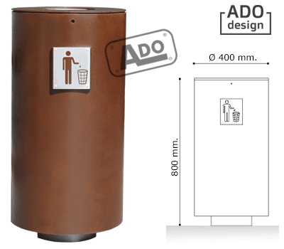 cestino portarifiuti deva eco corten