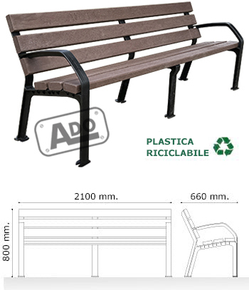 panca in plastica riciclata eco alba