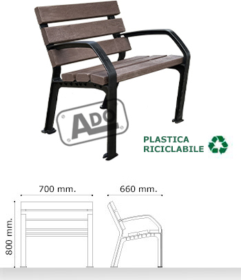 panca in plastica riciclata eco alba plus