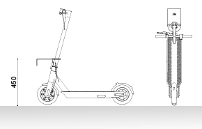 Example of installation of a loner wall-mounted scooter rack