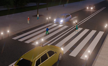 solar led illumination on zebra crossings