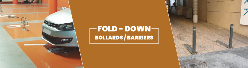 fold-down bollards/ barriers