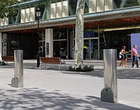 removable bollards installed
