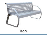 benches, chairs, iron stools